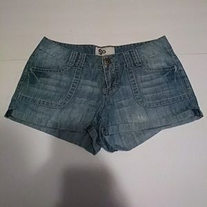 SO Womens/ Girls Size 5 Denim Blue Short Shorts